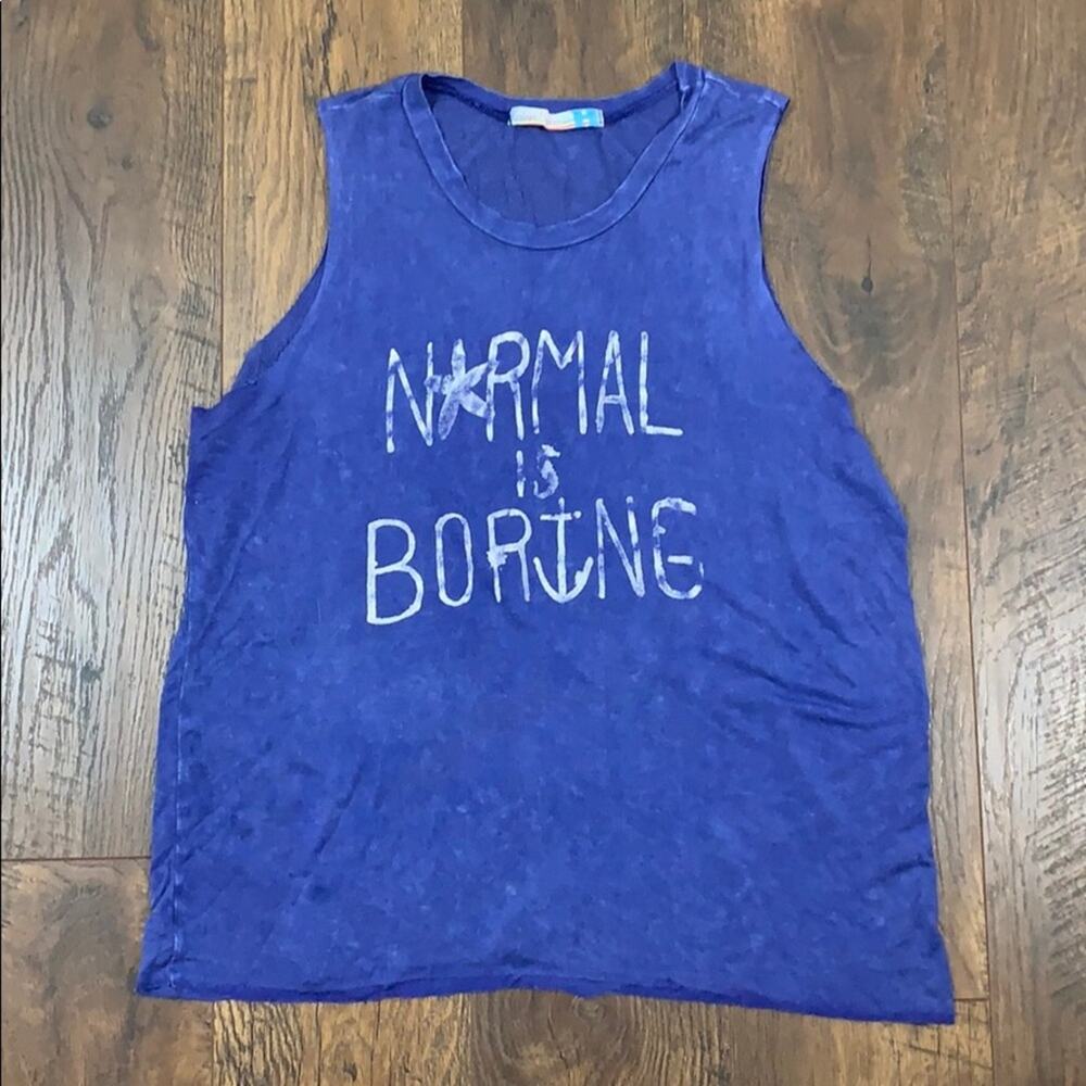 Vintage Havana Boring is Normal Royal Blue Sleeveless Top